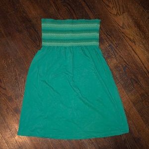 Old Navy green dress with elastic bust